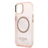 Guess GUHMP13MHTCMP iPhone 13 6,1" różowy/pink hard case Gold Outline Translucent MagSafe
