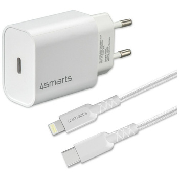 Ładowarka sieciowa 4smarts VoltPlug 20W  PD MFI USB-C z kable USB-C do Lightning biały