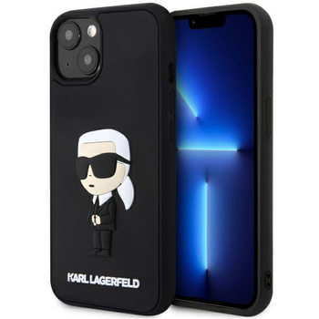 Etui Karl Lagerfeld KLHCP14S3DRKINK na iPhone 14 - czarne Rubber Ikonik 3D
