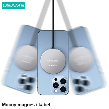 USAMS ŁADOWARKA 15W DO MAGSAFE IPHONE 12 13 14 15 BEZPRZEWODOWA MAGNETYCZNA