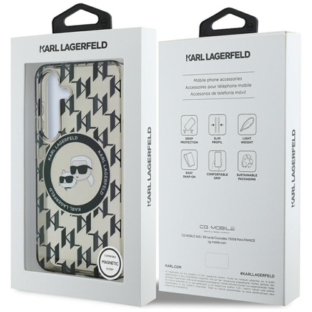 KARL LAGERFELD ETUI BUTTON KARL&CHOUPETTE HEADS ON KL PATTERN DO MAGSAFE