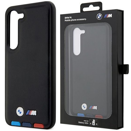 Etui BMW BMHCS23M22PTDK S23+ S916 - czarne Leather Stamp Tricolor
