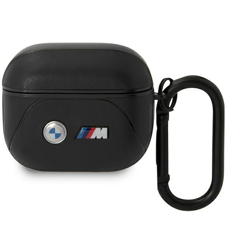 Etui BMW BMA322PVTK na AirPods 3 gen cover - czarne Leather Curved Line