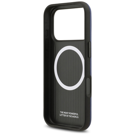 Etui BMW M FW Metal Logo MagSafe do iPhone 17 Pro Max granatowy