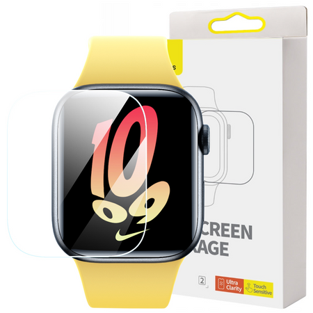Zestaw 2x folia ochronna Baseus NanoCrystal do Apple Watch 7/8 41mm + zestaw montażowy - przezroczysta