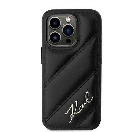 KARL LAGERFELD ETUI HARDCASE DO IPHONE 15 PRO 6.1 Z DIAGONAL QUILTED SCRIPT