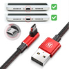 Baseus MVP Elbow Type dwustronny kątowy kabel przewód z bocznym wtykiem micro USB 2m 1.5A czarny (CAMMVP-B01)