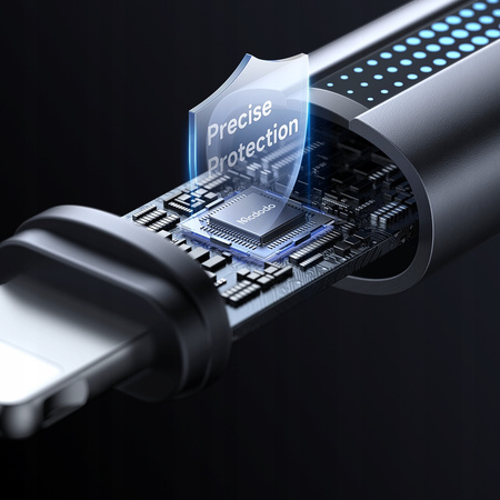 MCDODO ŁADOWARKA KABEL USB-C LIGHTNING SZYBKIEGO ŁADOWANIA DO IPHONE 1M LED