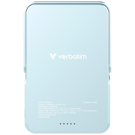 Powerbank Verbatim Charge n Go 10000mAh z podstawką Magnetic Wireless niebieski 32266