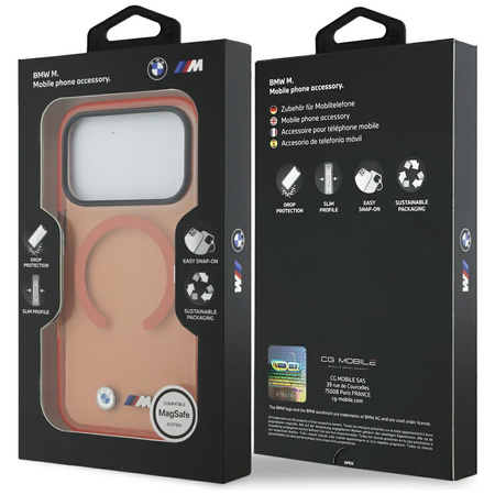 Etui BMW M IML Metal Logos MagSafe do iPhone 17 Pro pomarańczowy