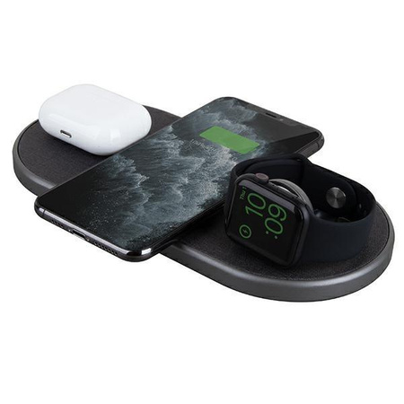 UNIQ Ład. indukcyjna Aereo Plus 3w1 30W Fast charge czarny/obisdian knit black (LITHOS Collective)