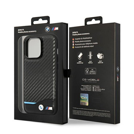 BMW ETUI LEATHER CARBON DO IPHONE 14 PRO 6.1 OCHRONNE HARDCASE DESIGN