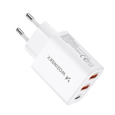 WOZINSKY ŁADOWARKA USB-C 30W 2 X USB-A DO TELEFONÓW I TABLETÓW Z FUNKCJĄ PD
