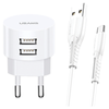 USAMS ŁADOWARKA 2xUSB 2,1A DO TELEFONÓW SZYBKA ŁADOWARKA Z DODATKOWYM USB-C