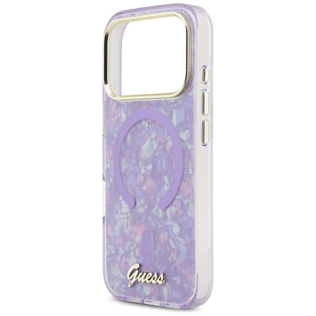 Etui Guess IML Shell Script Metal        MagSafe do iPhone 17 Pro Max fioletowy