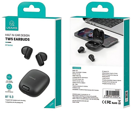 USAMS SŁUCHAWKI BEZPRZEWODOWE TWS DO TELEFONÓW Z BLUETOOTH 5.3 ENC DUAL MIC