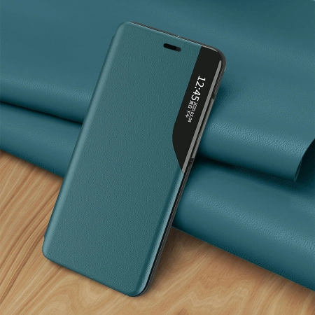 HURTEL ECO LEATHER VIEW CASE ETUI DO IPHONE 13 MINI Z KLAPKĄ I Z PODSTAWKĄ