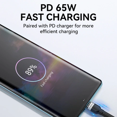 WOZINSKY KABEL USB-C 2M PD 65W DO TELEFONÓW I AKCESORII SZYBKIE ŁADOWANIE