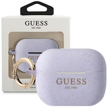 Guess GUAPSGGEU AirPods Pro cover purpurowy/purple Silicone Glitter