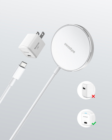 INNOSTYLE MAGEASE ŁADOWARKA INDUKCYJNA BEZPRZEWODOWA DO MAGSAFE IPHONE MAGEASE 15W BIAŁA