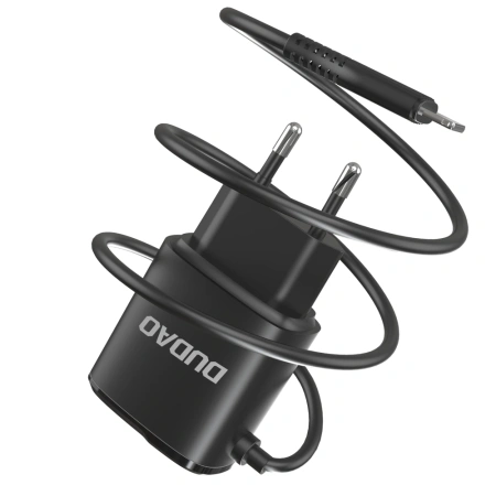 DUDAO ŁADOWARKA 2X USB Z WBUCONYM KABLEM DO LIGHTNING 12W DO TELEFONÓW