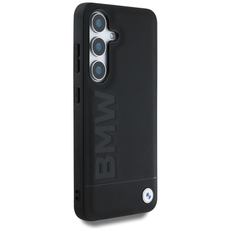 Etui BMW Leather Big Wordmark do Samsung Galaxy S25+ czarny