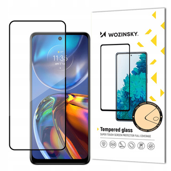 WOZINSKY SZKŁO HARTOWANE FULL GLUE DO MOTOROLA MOTO E32 9H NA EKRAN Z RAMKĄ