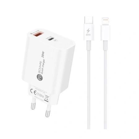 HURTEL ŁADOWARKA USB-A Z KABLEM DO LIGHTNING 1M DO IPHONE 11 12 13 14 20W