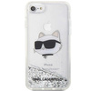 Etui Karl Lagerfeld KLHCI8LNCHCS na iPhone 7/8/ SE 2020 / SE 2022 - srebrne Glitter Choupette Head