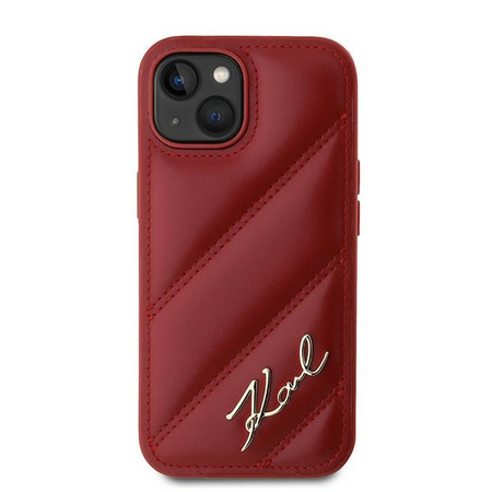 KARL LAGERFELD HARDCASE ETUI DO IPHONE 15 14 13 6.1 DIAGONAL QUILTED SCRIPT