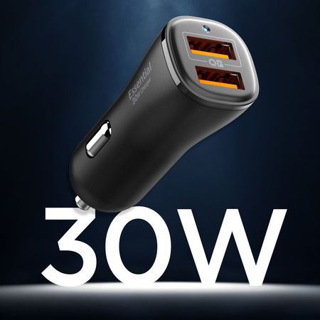SPIGEN ESSENTIAL EV302 ŁADOWARKA SAMOCHODOWA 2-PORTOWA 30W DO TELEFONÓW