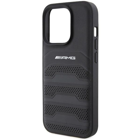 Etui AMG Leather Debossed Lines do iPhone 15 Pro Max - czarne