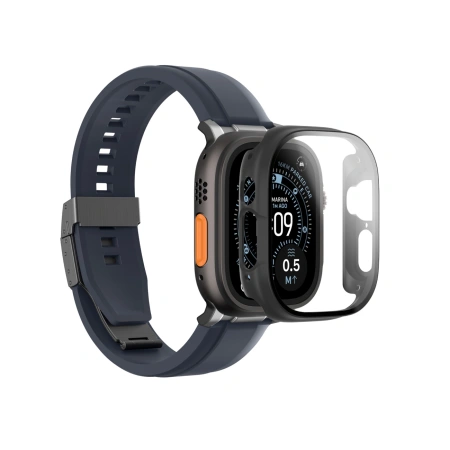 Szkło ochronne AMAZINGTHING Radix z etui na Apple Watch UItra 3 49 mm - czarne