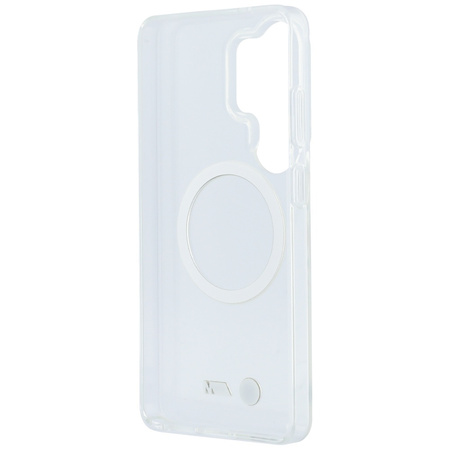 Etui BMW IML Shockproof Metal Logo MagSafe do Samsung Galaxy S26 Ultra przezroczysty