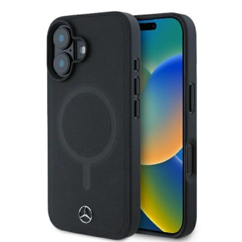 MERCEDES CASE HARDCASE DO IPHONE 16 6.1 DO MAGSAFE SKÓRZANE PLAIN SMOOTH