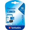 VERBATIM KARTA MICROSDHC 16GB V10 DO TELEFONÓW I TABLETÓW Z ADAPTEREM PRO
