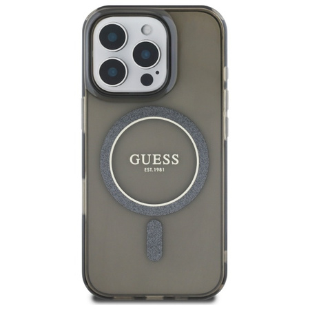 GUESS POKROWIEC DO IPHONE 16 PRO 6.3 HARDCASE GLITTER CIRCLE DO MAGSAFE