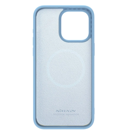 Silikonowe etui Nillkin CamShield Silky Silicone Case do iPhone 15 Pro Max z osłoną na aparat - niebieskie