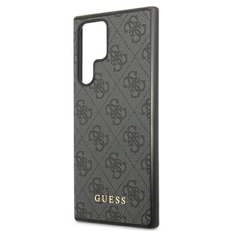 Guess GUHCS22LG4GFGR S22 Ultra S908 szary/grey hard case 4G Metal Gold Logo