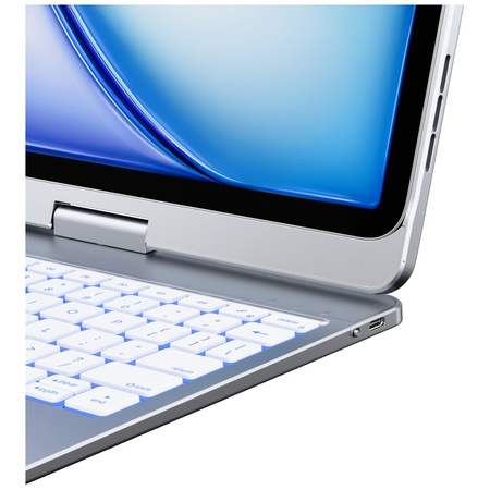 Etui Typecase Flexbook Touch z klawiaturą do iPad Air 11" 2024/2025 srebrny