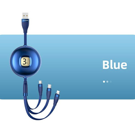 USAMS KABEL 3W1 DO LIGHTNING MICROUSB USB-C DO TELEFONÓW SZYBKIE ŁADOWANIE