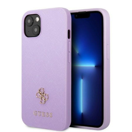 Etui Guess GUHCP13MPS4MU na iPhone 13 purpurowy/purple hardcase Saffiano 4G Small Metal Logo