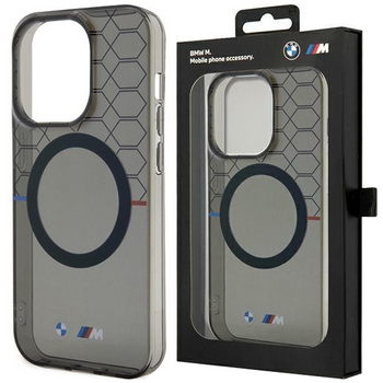 Etui BMW BMHMP14MHGPK na iPhone 14 Plus 6.7" - szare Pattern MagSafe