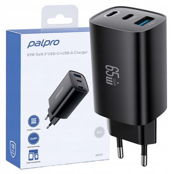 PALPRO SZYBKA ŁADOWARKA DO TELEFONU 3X USB-C USB-A KOSTKA DO ŁADOWARKI 65W
