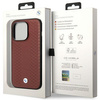 Etui BMW BMHMP14X22RFGR na iPhone 14 Pro Max burgundowy/burgundy Leather Diamond Pattern MagSafe