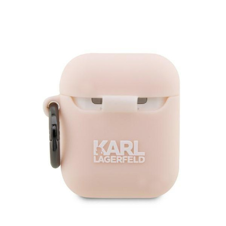 Etui Karl Lagerfeld KLA2RUNCHP na AirPods 1/2 - różowe Silicone Choupette Head 3D