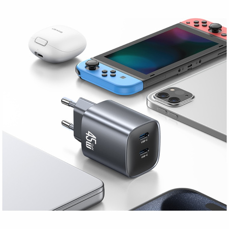 USAMS ŁADOWARKA SIECIOWA 45W GaN 2XUSB-C DO TELEFONÓW IPHONE XIAO