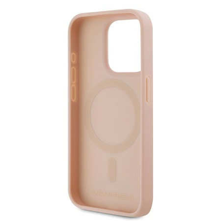 KARL LAGERFELD CASE DO IPHONE 15 PRO MAX 6.7 LEATHER MONOGRAM METAL LOGO