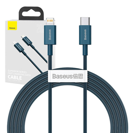 BASEUS KABEL USB-C DO DO LIGHTNING 20W DO IPHONE 12 13 14 2M SZYBKIE