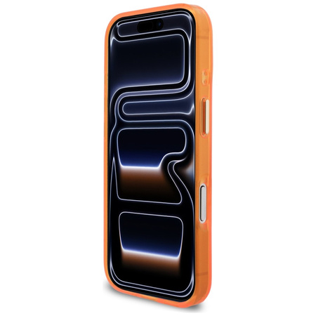Etui Guess IML Script Metal MagSafe do iPhone 17 Pro Max pomarańczowy
